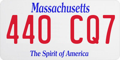MA license plate 440CQ7