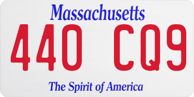 MA license plate 440CQ9