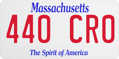 MA license plate 440CR0