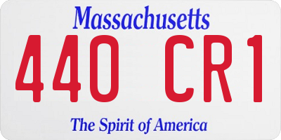 MA license plate 440CR1