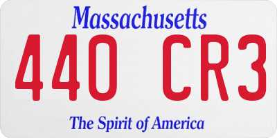 MA license plate 440CR3