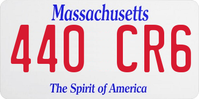 MA license plate 440CR6