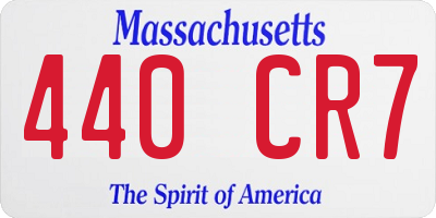 MA license plate 440CR7