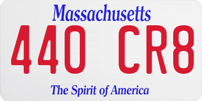 MA license plate 440CR8