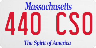MA license plate 440CS0