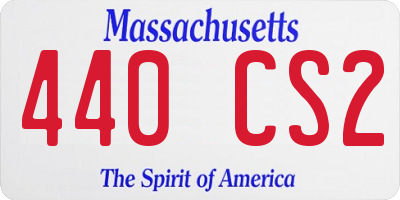 MA license plate 440CS2