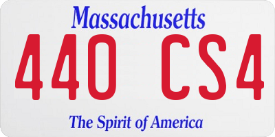MA license plate 440CS4