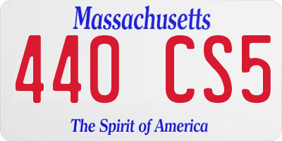 MA license plate 440CS5