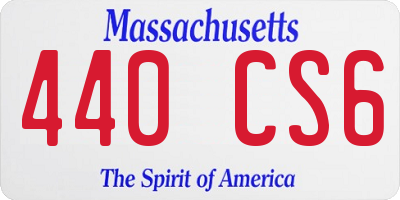 MA license plate 440CS6