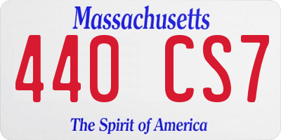 MA license plate 440CS7