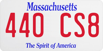 MA license plate 440CS8