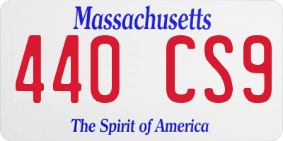 MA license plate 440CS9