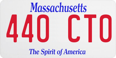 MA license plate 440CT0