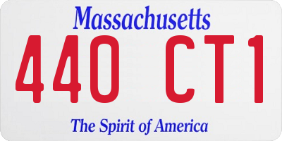 MA license plate 440CT1