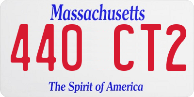 MA license plate 440CT2