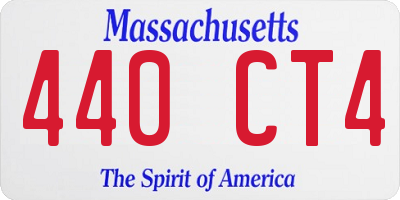 MA license plate 440CT4