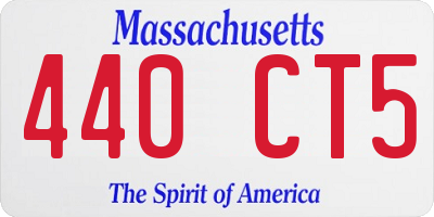 MA license plate 440CT5