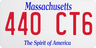 MA license plate 440CT6