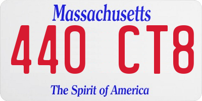 MA license plate 440CT8