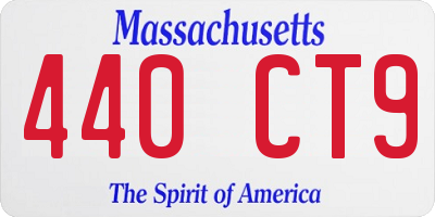 MA license plate 440CT9
