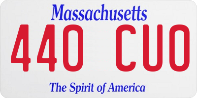 MA license plate 440CU0