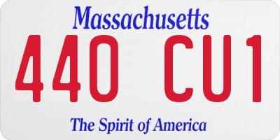 MA license plate 440CU1