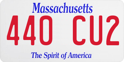 MA license plate 440CU2