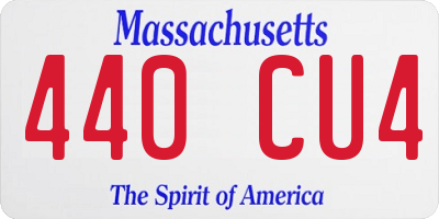 MA license plate 440CU4