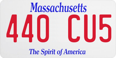 MA license plate 440CU5