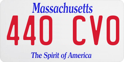 MA license plate 440CV0