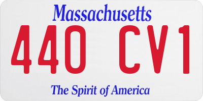 MA license plate 440CV1