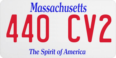 MA license plate 440CV2