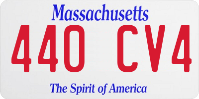 MA license plate 440CV4