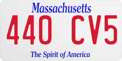 MA license plate 440CV5