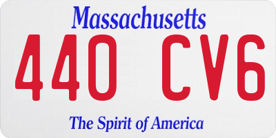 MA license plate 440CV6