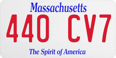 MA license plate 440CV7