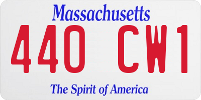 MA license plate 440CW1