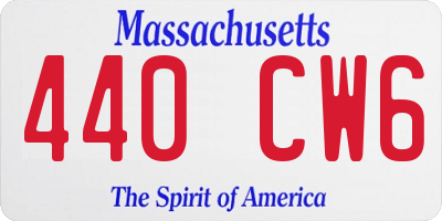 MA license plate 440CW6