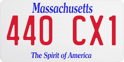 MA license plate 440CX1