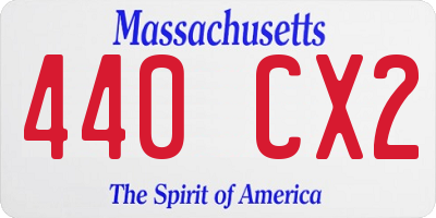 MA license plate 440CX2