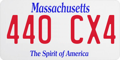 MA license plate 440CX4