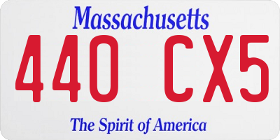 MA license plate 440CX5
