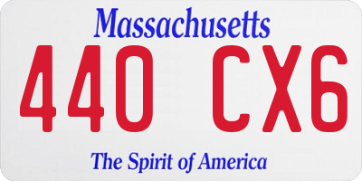 MA license plate 440CX6