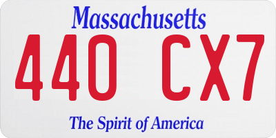 MA license plate 440CX7