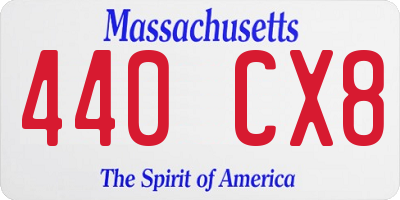 MA license plate 440CX8