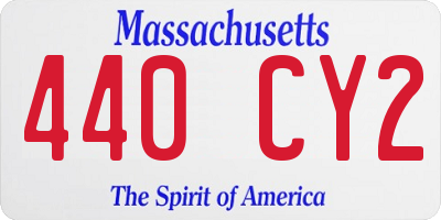 MA license plate 440CY2