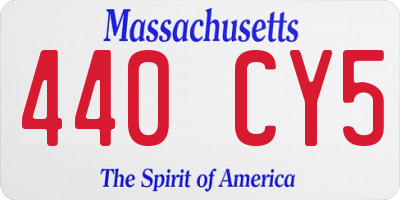 MA license plate 440CY5