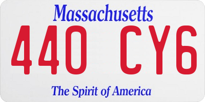 MA license plate 440CY6