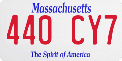 MA license plate 440CY7