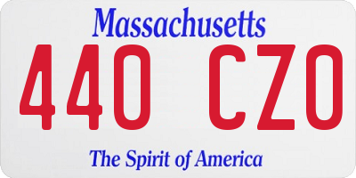 MA license plate 440CZ0